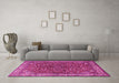 Machine Washable Persian Pink Traditional Rug in a Living Room, wshtr1618pnk