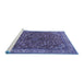 Sideview of Machine Washable Persian Blue Traditional Rug, wshtr1618blu