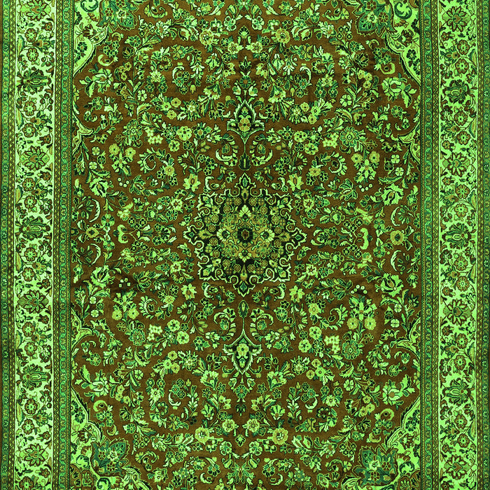 Serging Thickness of Machine Washable Persian Green Traditional Area Rugs, wshtr1618grn