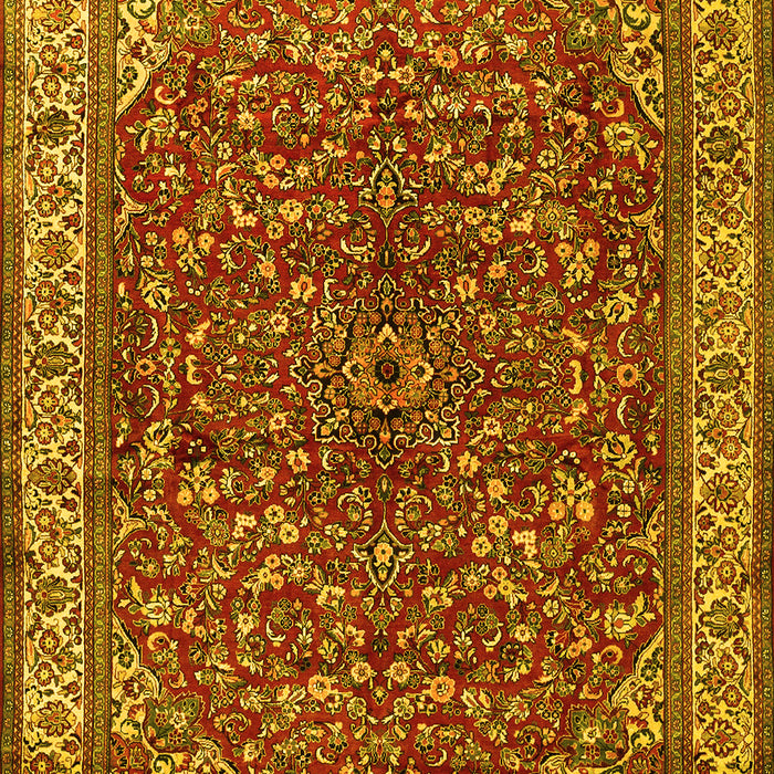Machine Washable Persian Yellow Traditional Rug, wshtr1618yw