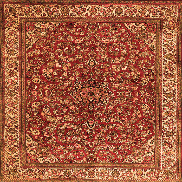 Serging Thickness of Persian Orange Traditional Rug, tr1618org