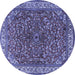 Round Machine Washable Persian Blue Traditional Rug, wshtr1618blu