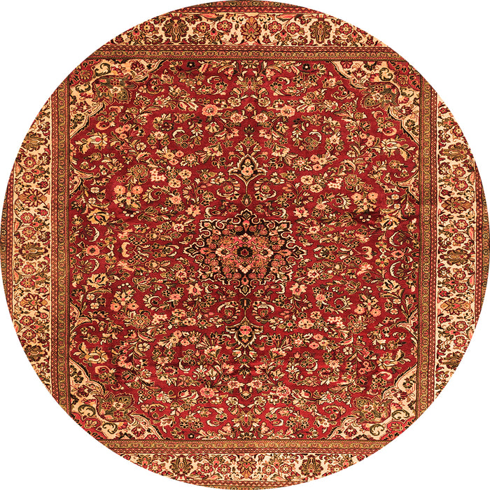 Square Persian Orange Traditional Rug, tr1618org