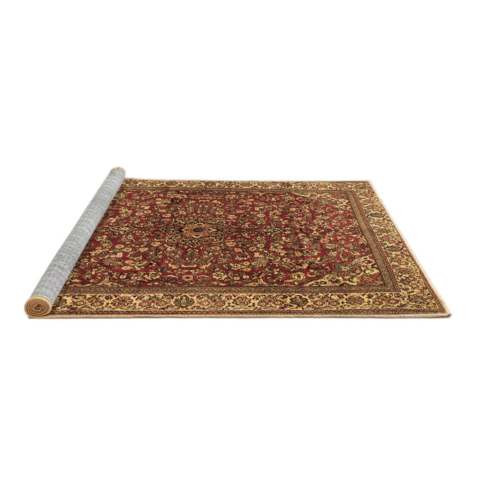 Sideview of Machine Washable Persian Brown Traditional Rug, wshtr1618brn