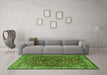 Machine Washable Persian Green Traditional Area Rugs in a Living Room,, wshtr1618grn