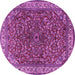 Round Machine Washable Persian Purple Traditional Area Rugs, wshtr1618pur