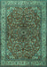 Machine Washable Persian Turquoise Traditional Area Rugs, wshtr1618turq