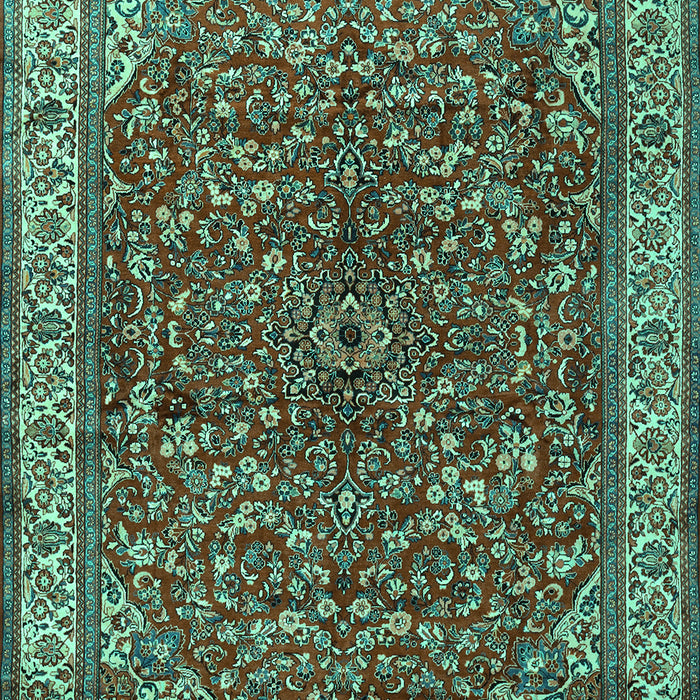 Machine Washable Persian Turquoise Traditional Area Rugs, wshtr1618turq