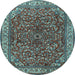 Round Persian Light Blue Traditional Rug, tr1618lblu