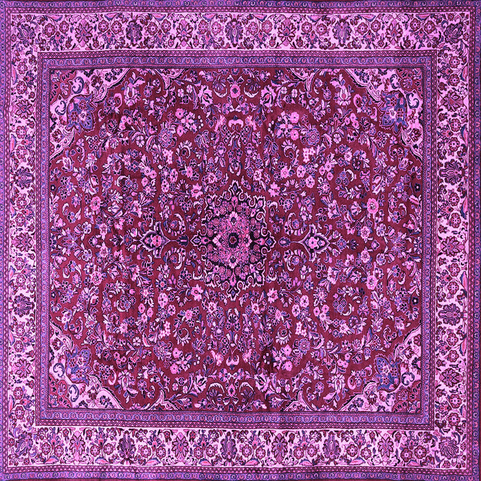 Square Machine Washable Persian Purple Traditional Area Rugs, wshtr1618pur