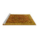 Sideview of Machine Washable Persian Yellow Traditional Rug, wshtr1618yw