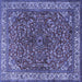 Square Machine Washable Persian Blue Traditional Rug, wshtr1618blu