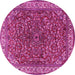 Round Machine Washable Persian Pink Traditional Rug, wshtr1618pnk