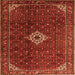 Round Machine Washable Persian Orange Traditional Area Rugs, wshtr1619org