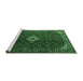 Sideview of Machine Washable Persian Emerald Green Traditional Area Rugs, wshtr1619emgrn