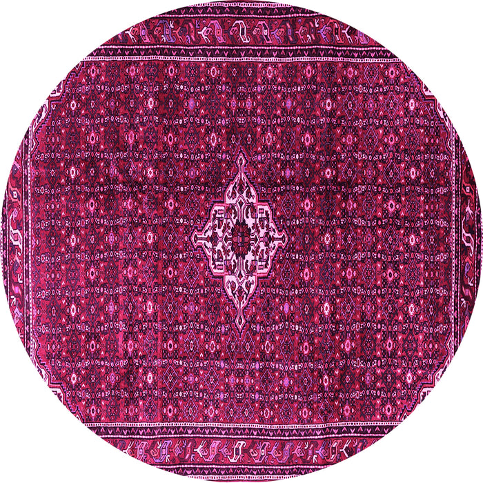 Round Machine Washable Persian Pink Traditional Rug, wshtr1619pnk