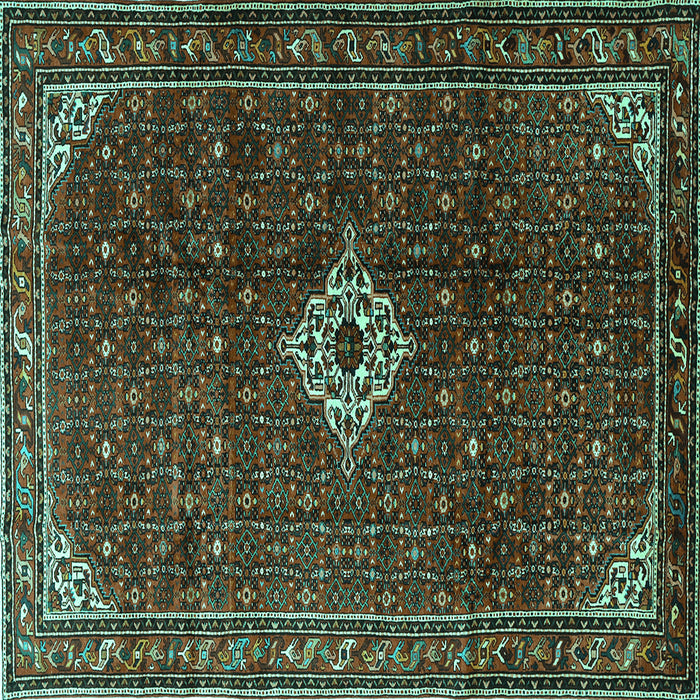 Square Persian Turquoise Traditional Rug, tr1619turq