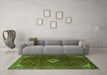 Machine Washable Persian Green Traditional Area Rugs in a Living Room,, wshtr1619grn