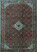 Machine Washable Persian Light Blue Traditional Rug, wshtr1619lblu