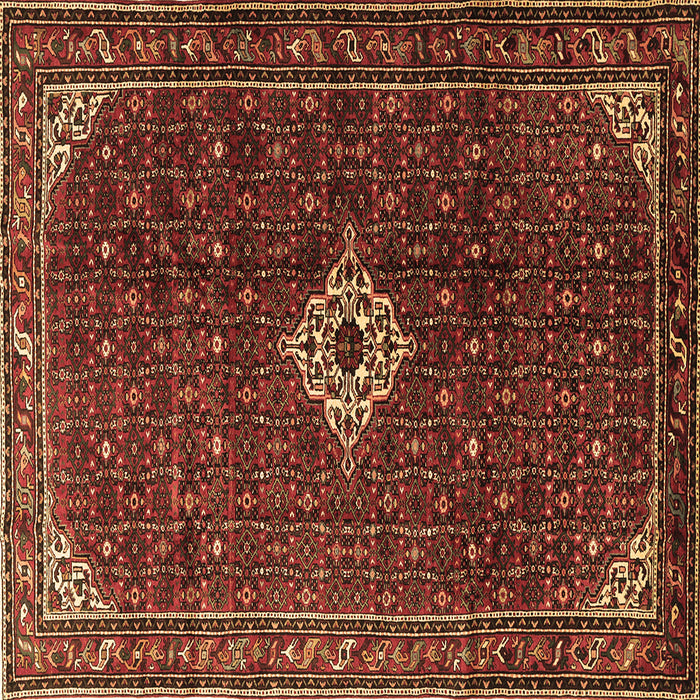 Square Machine Washable Persian Brown Traditional Rug, wshtr1619brn