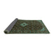 Sideview of Persian Turquoise Traditional Rug, tr1619turq