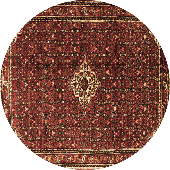 Round Machine Washable Persian Brown Traditional Rug, wshtr1619brn