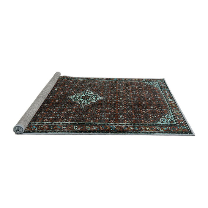 Sideview of Machine Washable Persian Light Blue Traditional Rug, wshtr1619lblu