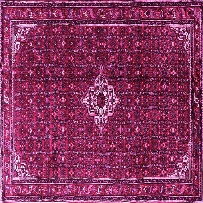 Square Machine Washable Persian Pink Traditional Rug, wshtr1619pnk