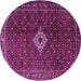 Round Persian Purple Traditional Rug, tr1619pur