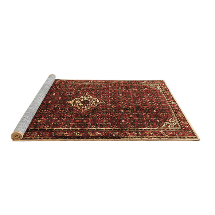 Sideview of Machine Washable Persian Brown Traditional Rug, wshtr1619brn