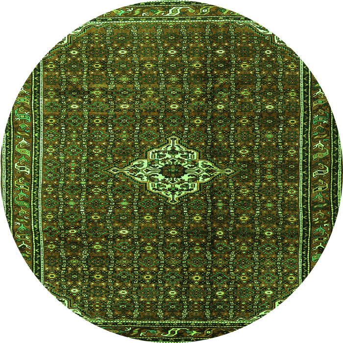 Square Persian Green Traditional Rug, tr1619grn