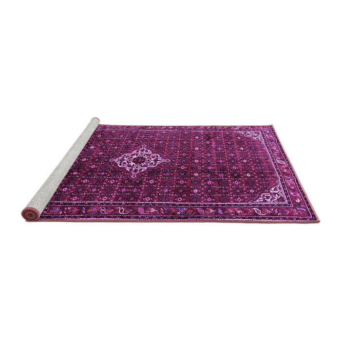 Sideview of Machine Washable Persian Purple Traditional Area Rugs, wshtr1619pur