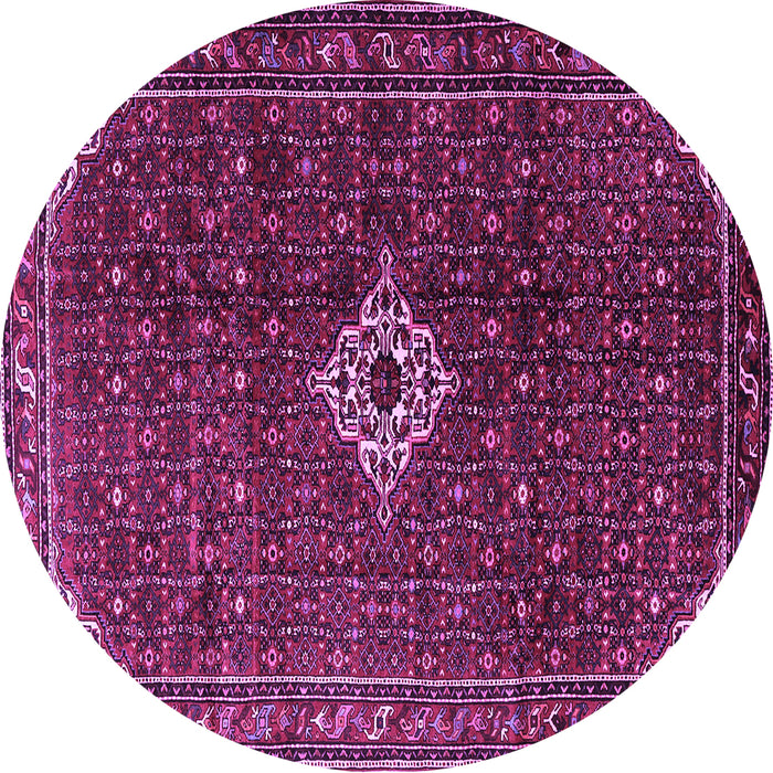 Round Machine Washable Persian Purple Traditional Area Rugs, wshtr1619pur