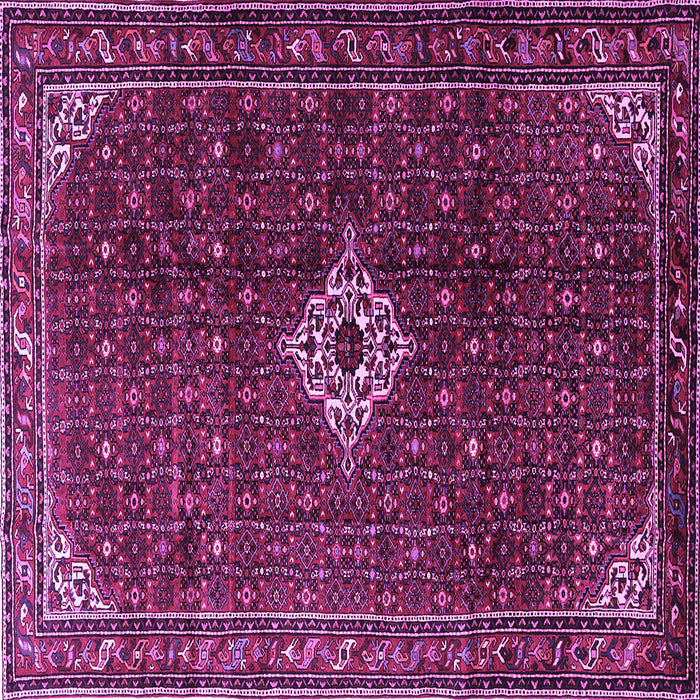 Square Machine Washable Persian Purple Traditional Area Rugs, wshtr1619pur