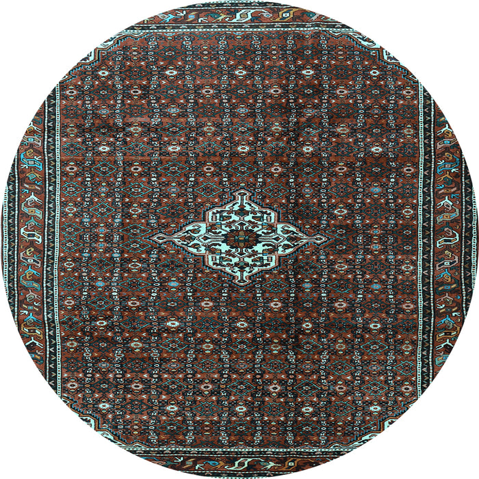 Round Machine Washable Persian Light Blue Traditional Rug, wshtr1619lblu