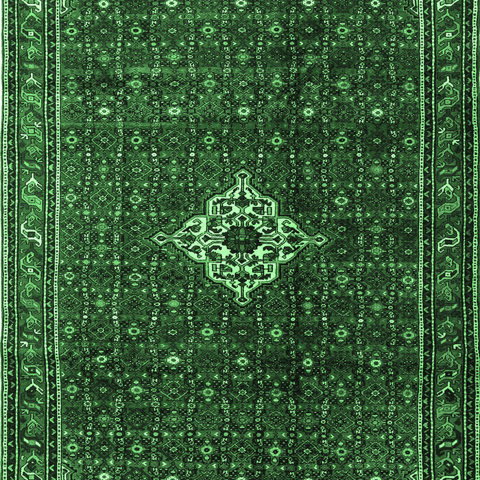 Machine Washable Persian Emerald Green Traditional Area Rugs, wshtr1619emgrn