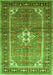 Serging Thickness of Machine Washable Persian Green Traditional Area Rugs, wshtr161grn