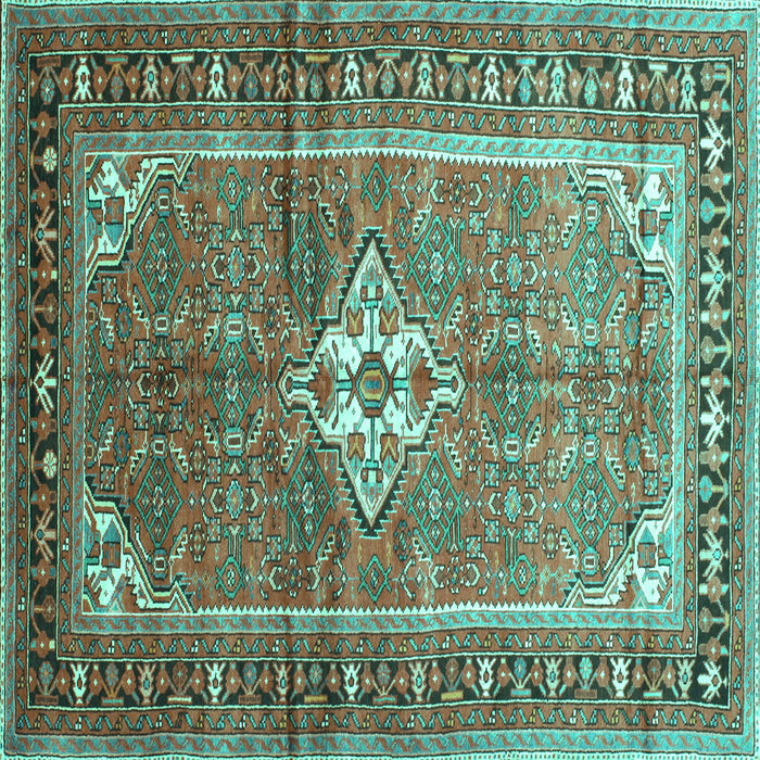 Square Persian Turquoise Traditional Rug, tr161turq