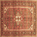 Square Machine Washable Persian Brown Traditional Rug, wshtr161brn