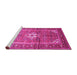 Sideview of Machine Washable Persian Pink Traditional Rug, wshtr161pnk