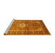 Sideview of Machine Washable Persian Yellow Traditional Rug, wshtr161yw