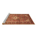 Sideview of Machine Washable Persian Brown Traditional Rug, wshtr161brn