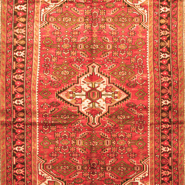 Serging Thickness of Machine Washable Persian Orange Traditional Area Rugs, wshtr161org