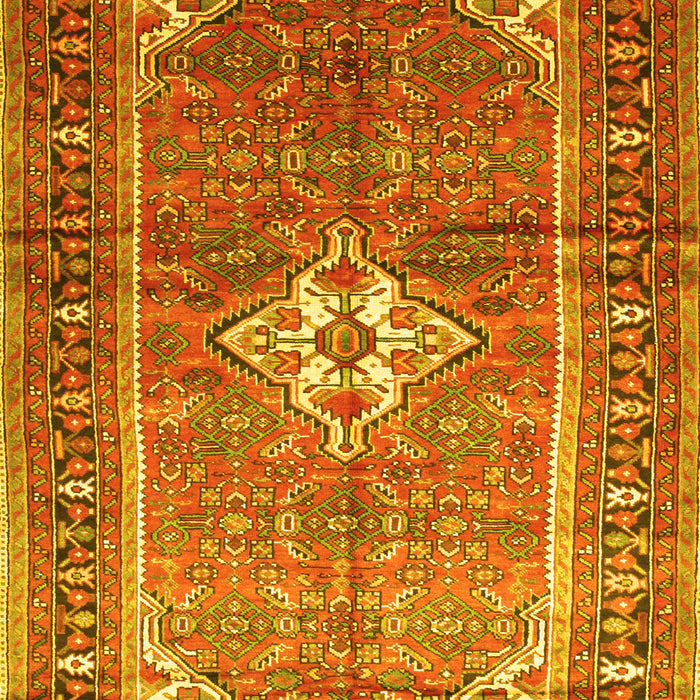 Machine Washable Persian Yellow Traditional Rug, wshtr161yw