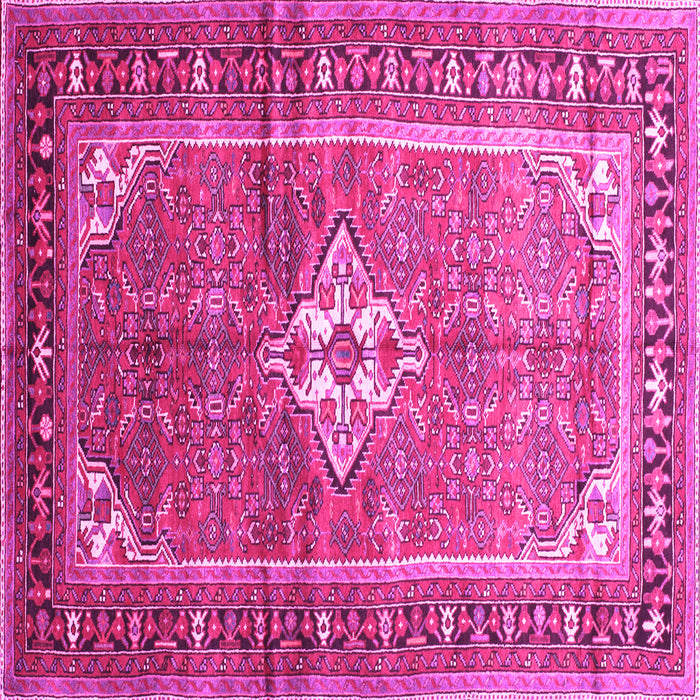 Square Machine Washable Persian Pink Traditional Rug, wshtr161pnk