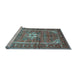 Sideview of Machine Washable Persian Light Blue Traditional Rug, wshtr161lblu