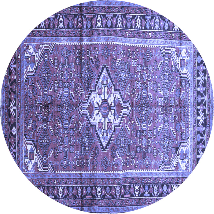 Round Persian Blue Traditional Rug, tr161blu