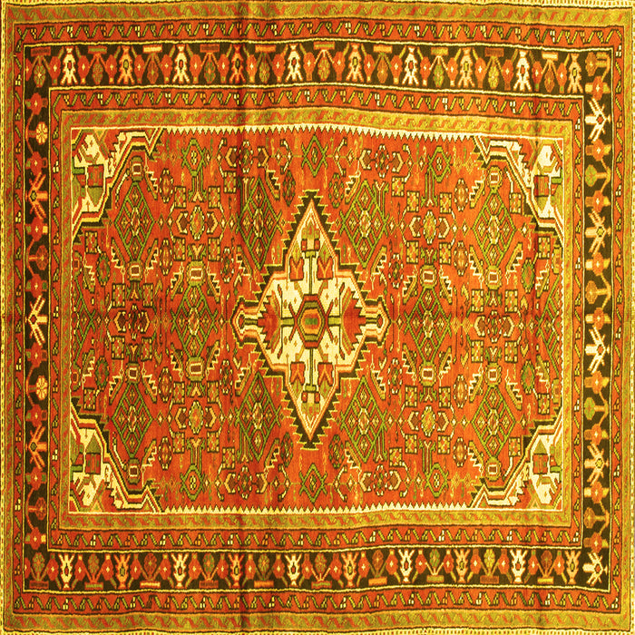 Square Persian Yellow Traditional Rug, tr161yw