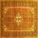 Square Persian Yellow Traditional Rug, tr161yw