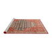 Sideview of Machine Washable Traditional Sandy Brown Rug, wshtr162